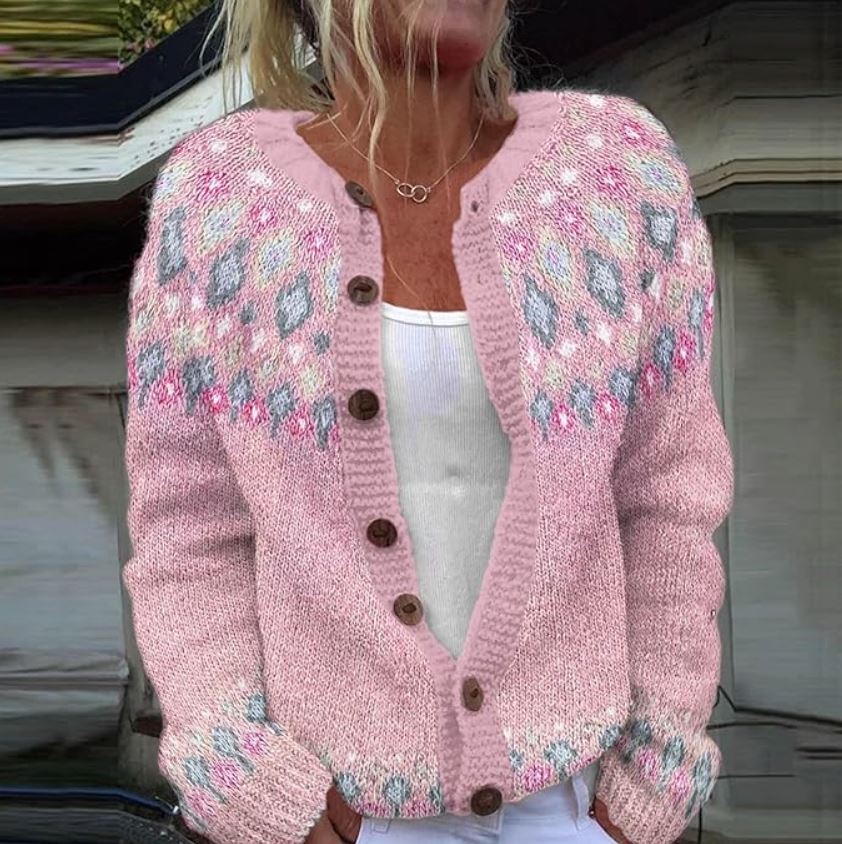 Hazel™ - Cozy Pink Cardigan