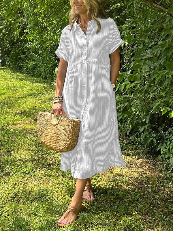 Emma™ - Relaxed Striped Shirt Dress