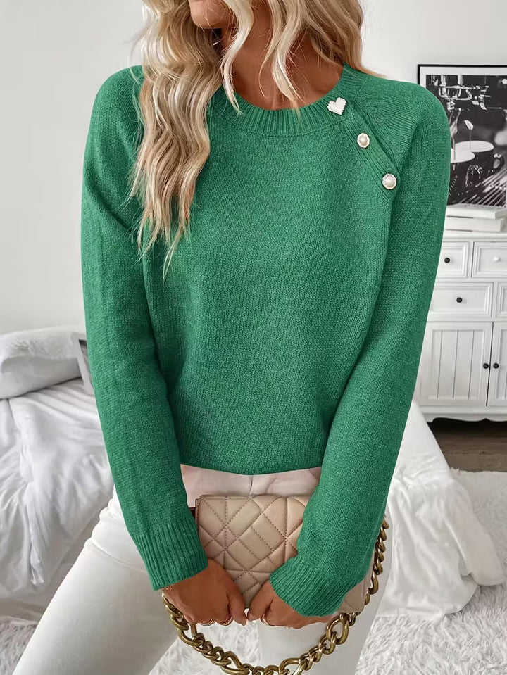 Hilarina™ - Cozy Long Sleeve Knit Sweater