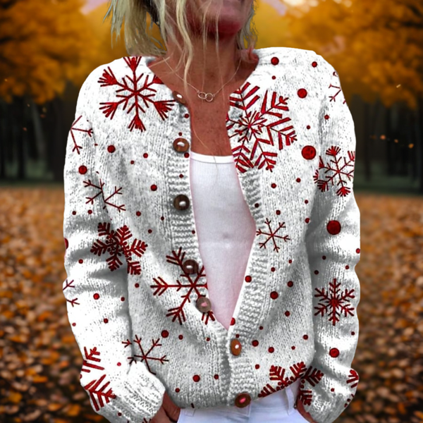 Ann™ - Snowflake Knit Cardigan