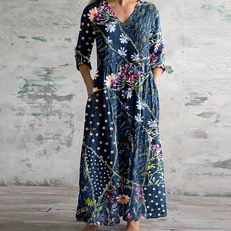 Regina™ - Patchwork Floral Maxi Dress