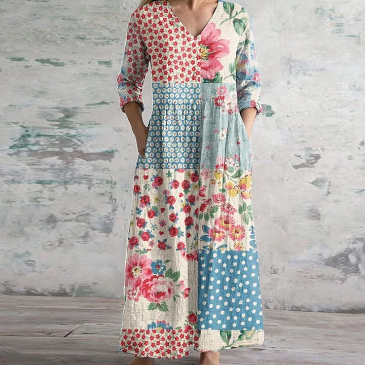 Regina™ - Patchwork Floral Maxi Dress