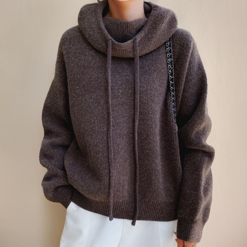 Eva™ - Cozy Drawstring Knit Sweater