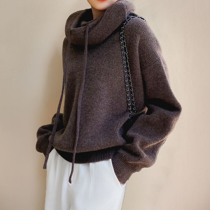 Eva™ - Cozy Drawstring Knit Sweater