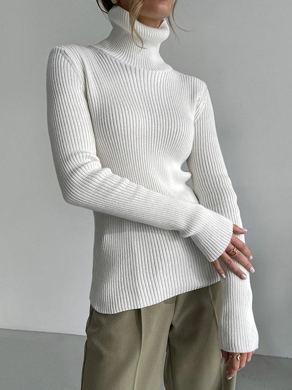Celeste™ - Ribbed Turtleneck Knit Sweater