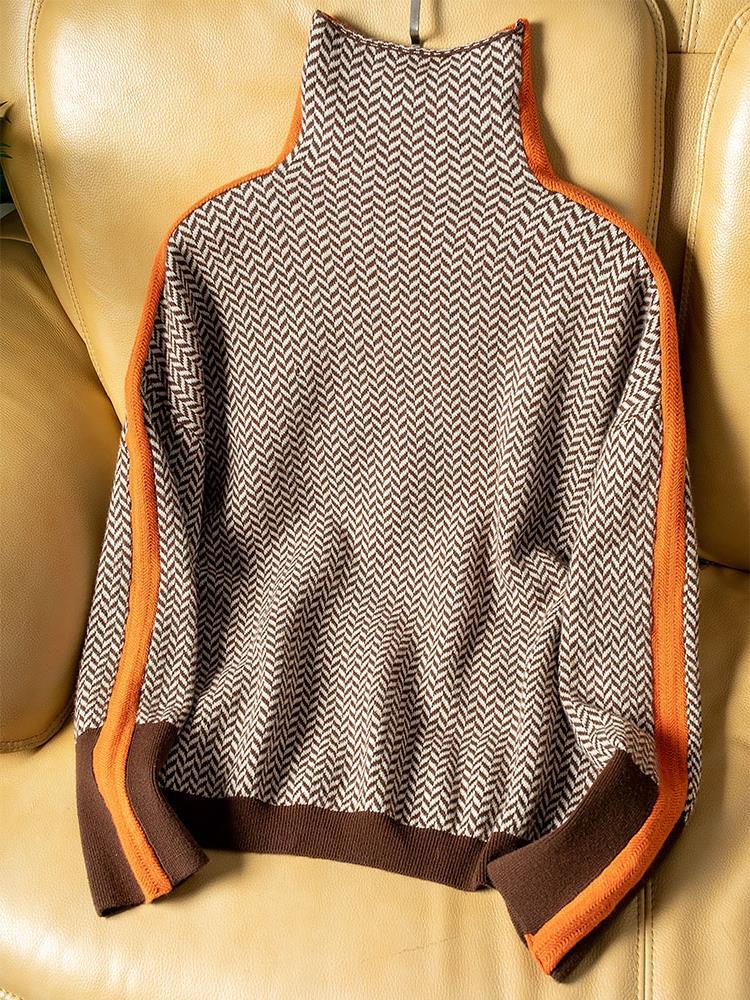 Malou™ - Bold Striped Turtleneck Sweater