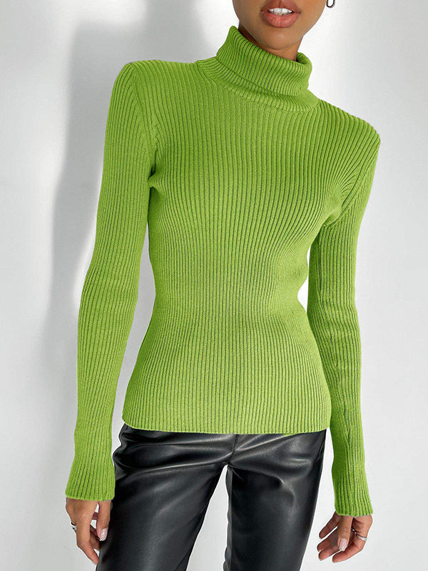 Celeste™ - Ribbed Turtleneck Knit Sweater