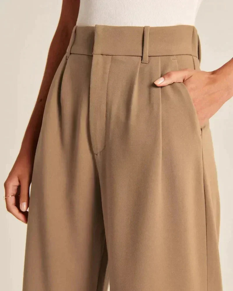 Custom Fit Wide-Leg Trousers
