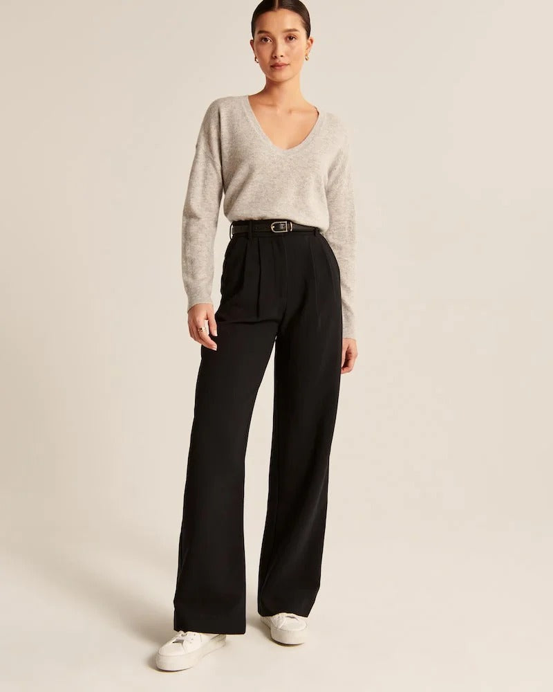 Custom Fit Wide-Leg Trousers