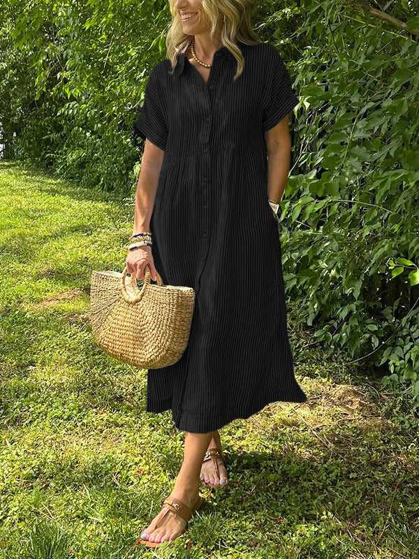 Emma™ - Relaxed Striped Shirt Dress
