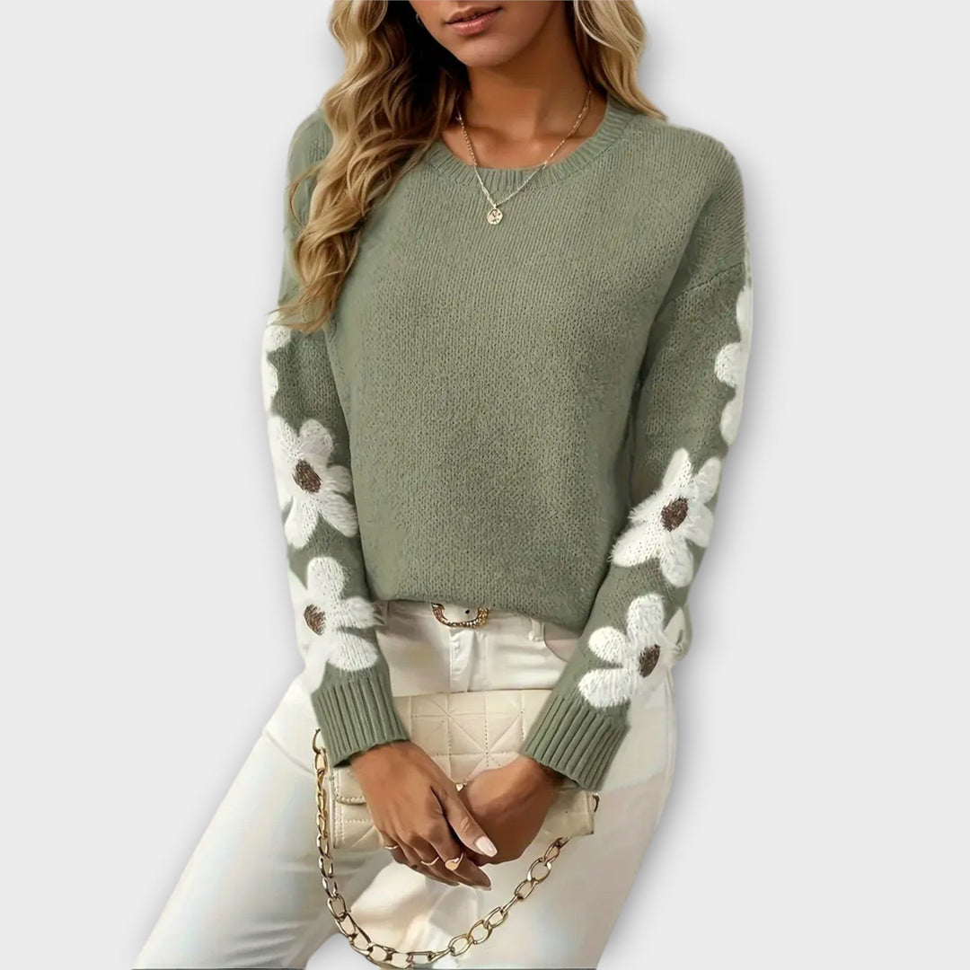 Silke™ - Warm Floral Knit Sweater