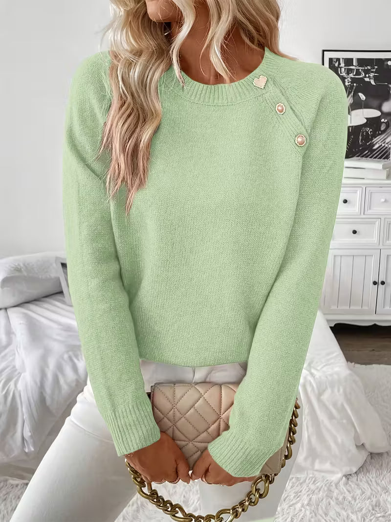 Hilarina™ - Cozy Long Sleeve Knit Sweater