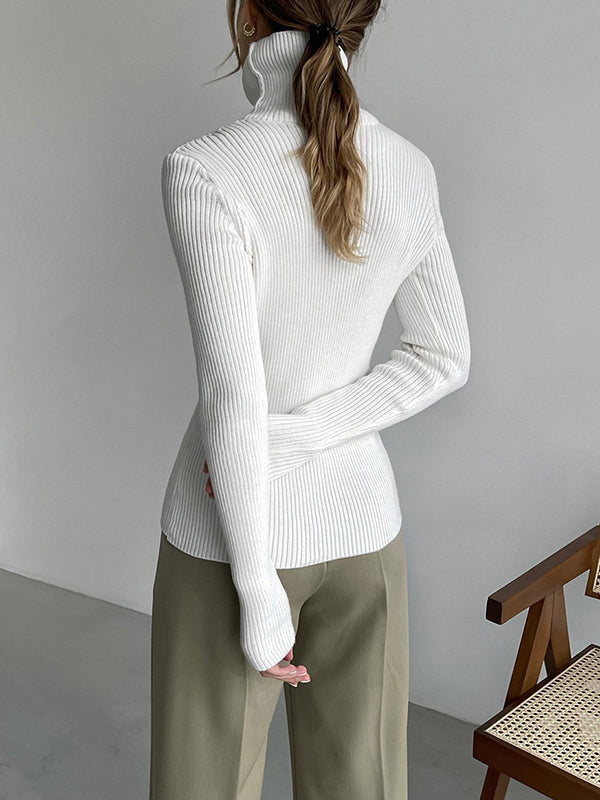 Celeste™ - Ribbed Turtleneck Knit Sweater