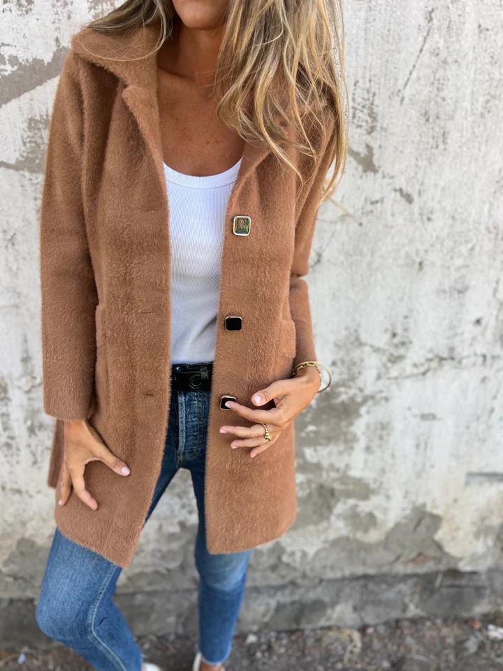 Ember™ - Chic Single-Breasted Coat with Lapels