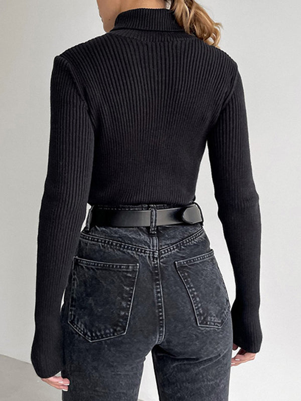 Celeste™ - Ribbed Turtleneck Knit Sweater