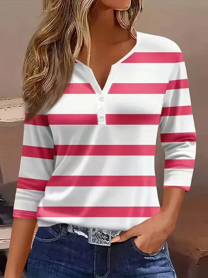 Amelia™ - Striped V-Neck Blouse