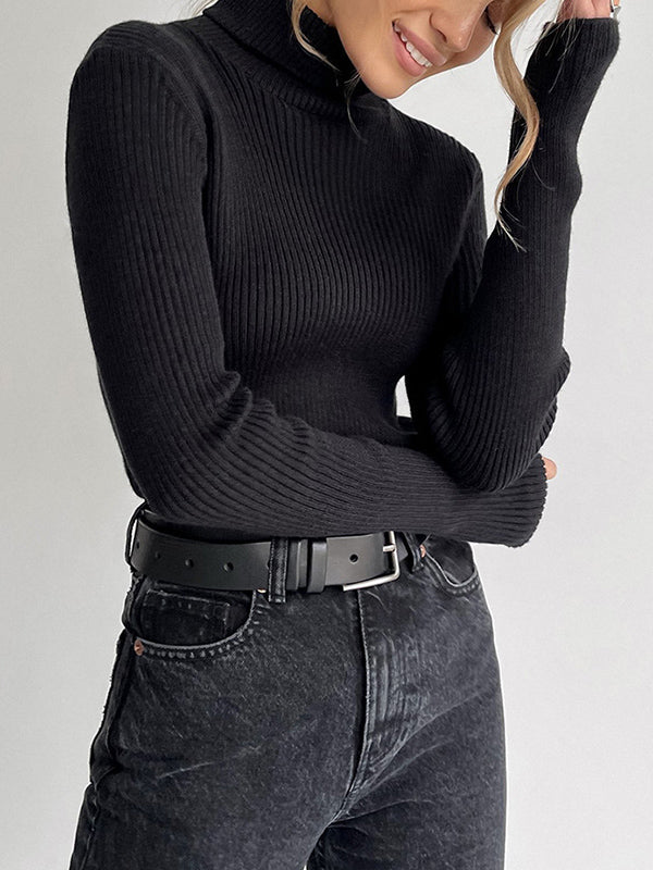 Celeste™ - Ribbed Turtleneck Knit Sweater