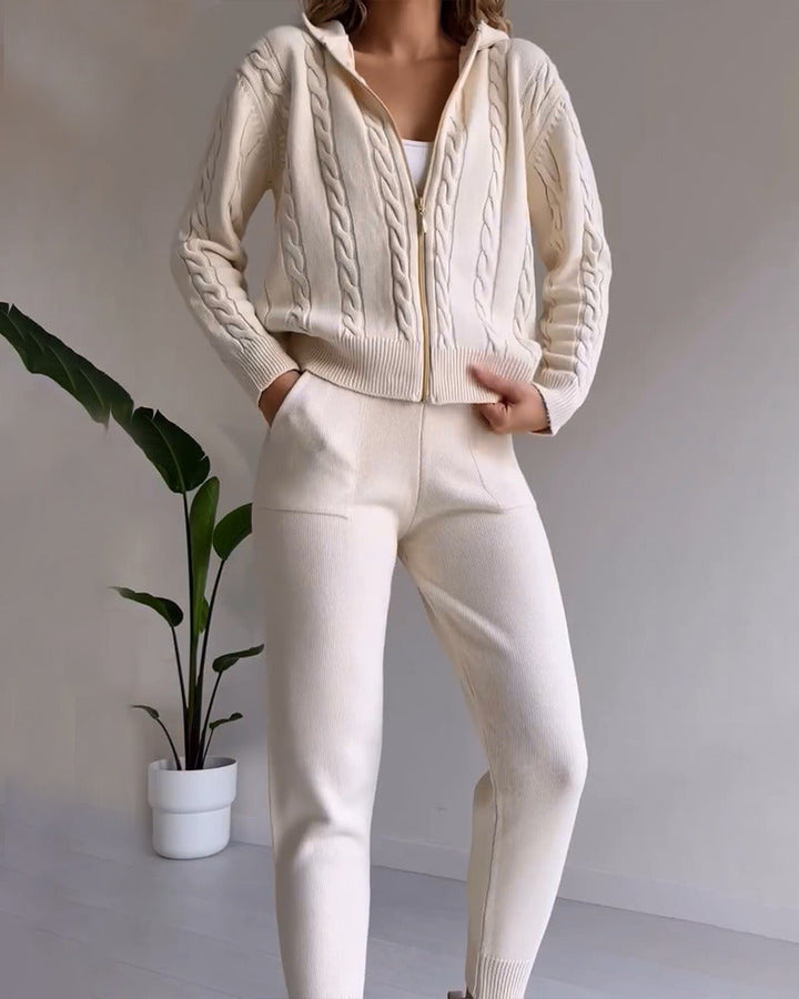Ania™ - Casual Twist Jacquard Two-Piece Set