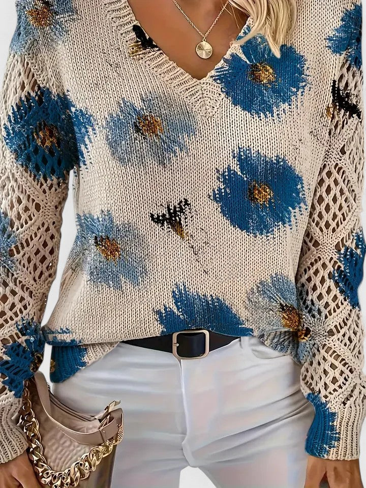 Mae™ - Chic Floral Pattern Sweater