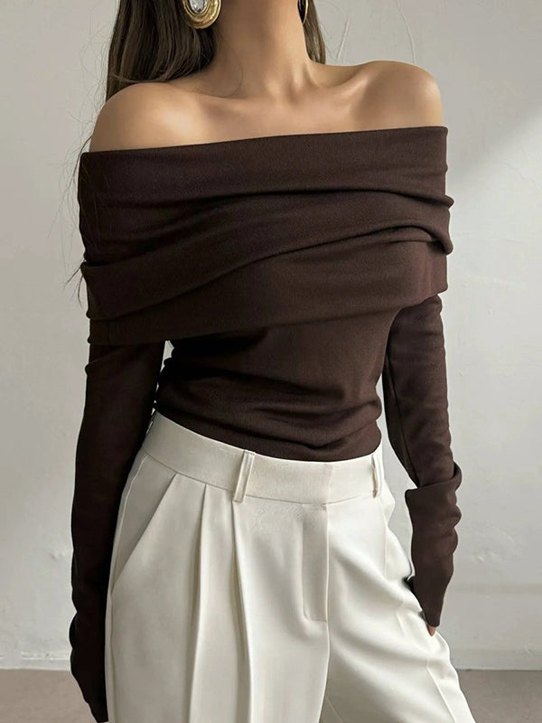 Erica™ - Off-Shoulder Elegance Sweater