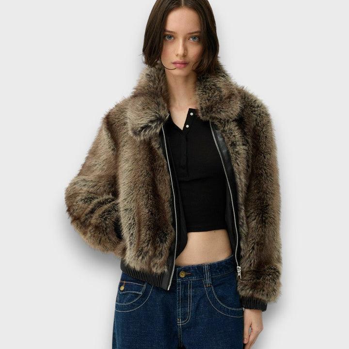 Amelia™ - Urban Chic Short Faux Fur Jacket
