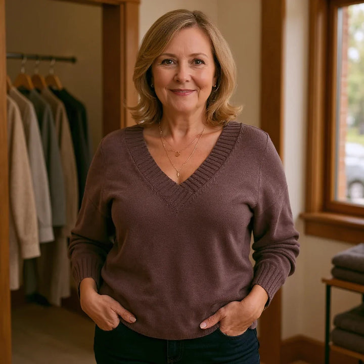 Marjorie™ - Chic V-Neck Sweater