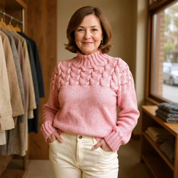 Betty™ - Blush Cable Knit Sweater