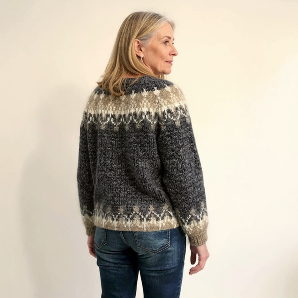 Samantha™ - Retro Icelandic Knit Sweater
