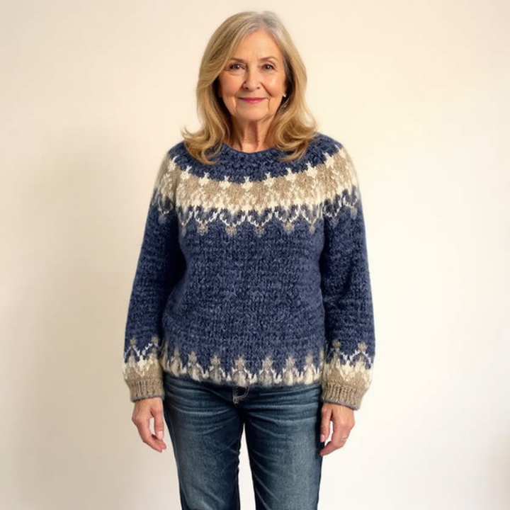 Samantha™ - Retro Icelandic Knit Sweater