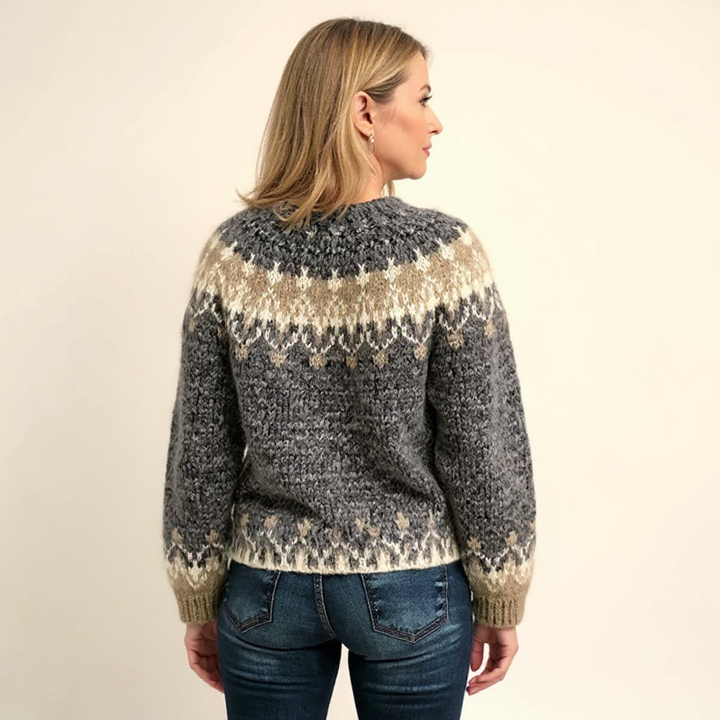 Samantha™ - Retro Icelandic Knit Sweater