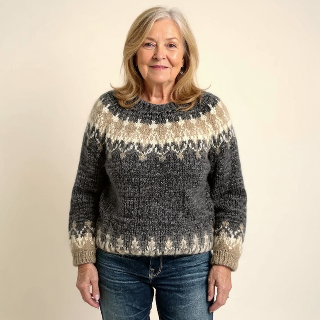 Samantha™ - Retro Icelandic Knit Sweater
