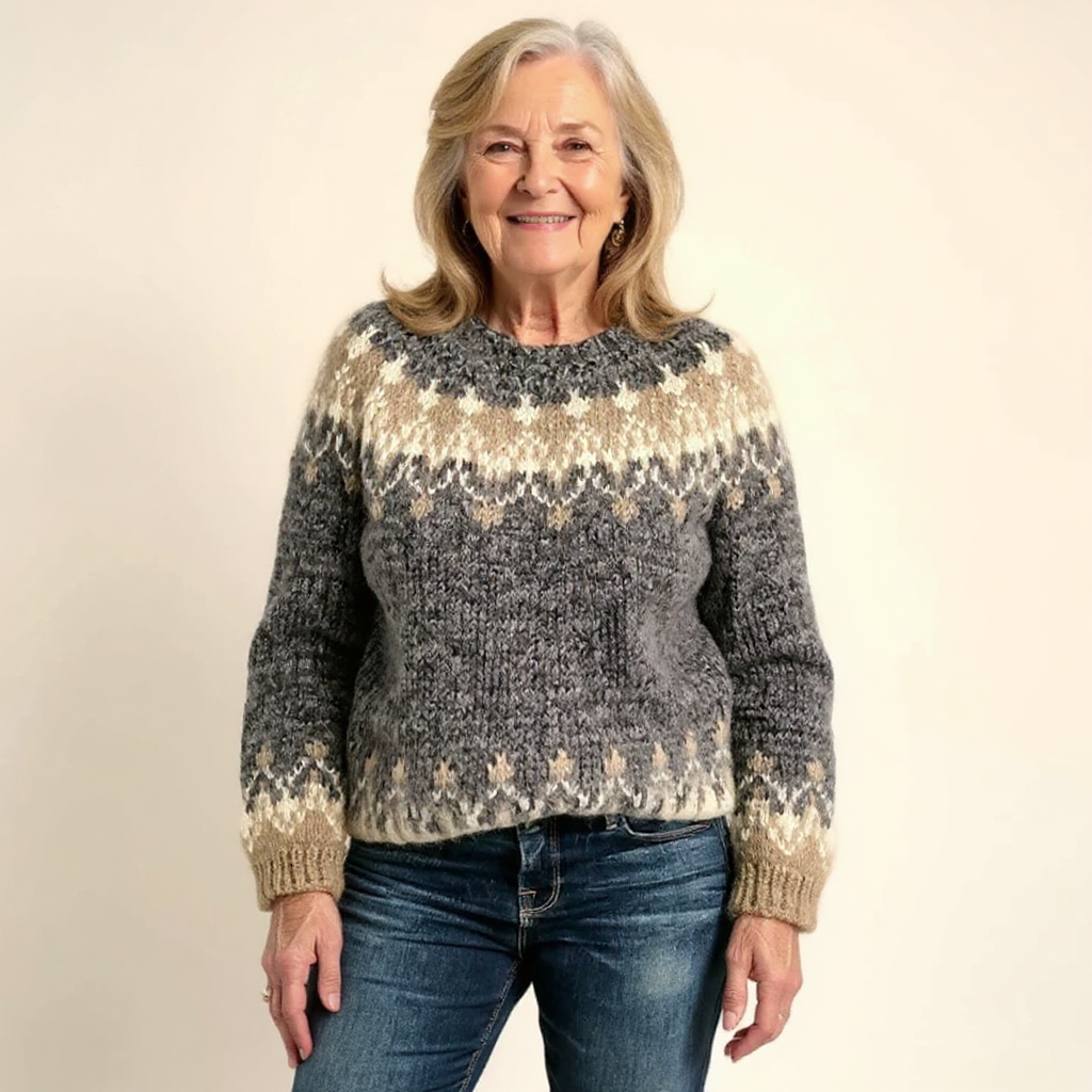 Samantha™ - Retro Icelandic Knit Sweater