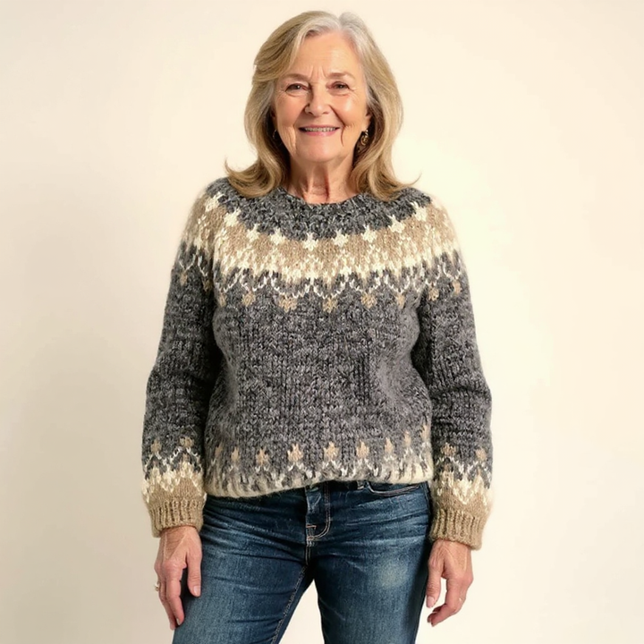 Samantha™ - Retro Icelandic Knit Sweater