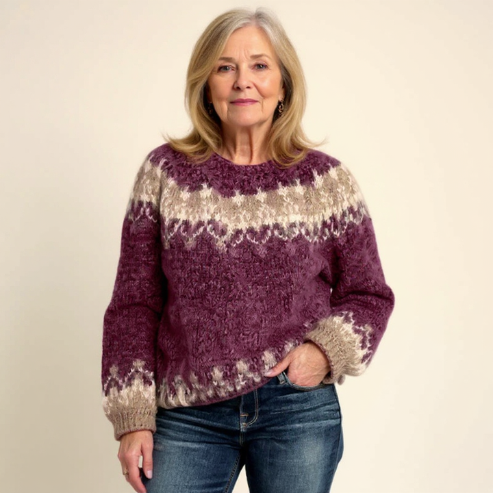 Samantha™ - Retro Icelandic Knit Sweater