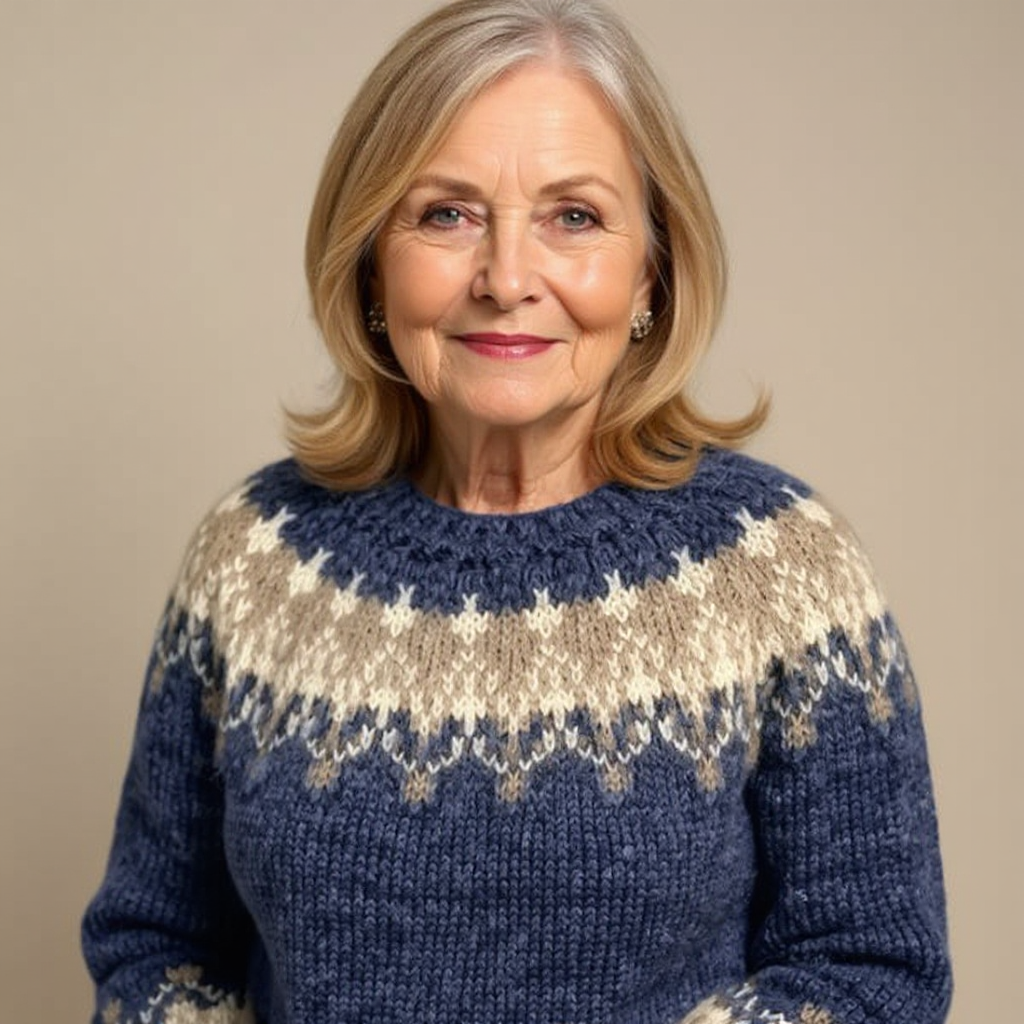 Samantha™ - Retro Icelandic Knit Sweater