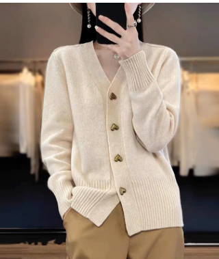 Adele™ - Chic Heart Button Cardigan