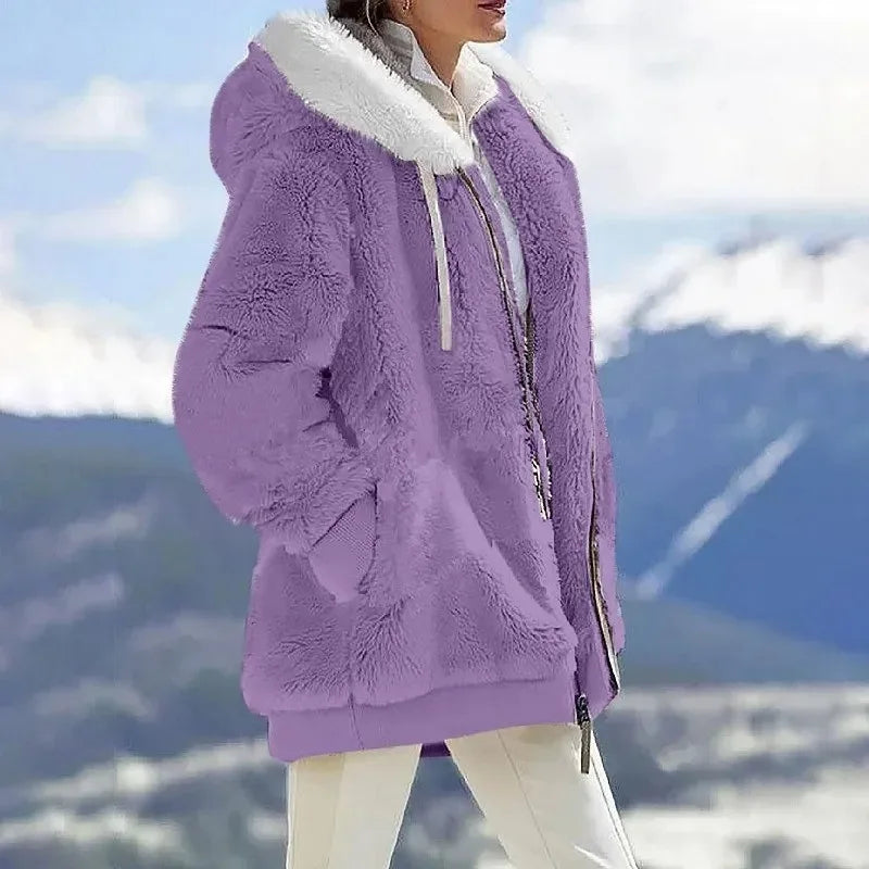 Frances™ - Women's Hooded Winter Jacket with Zipper