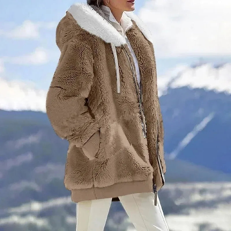 Frances™ - Women's Hooded Winter Jacket with Zipper