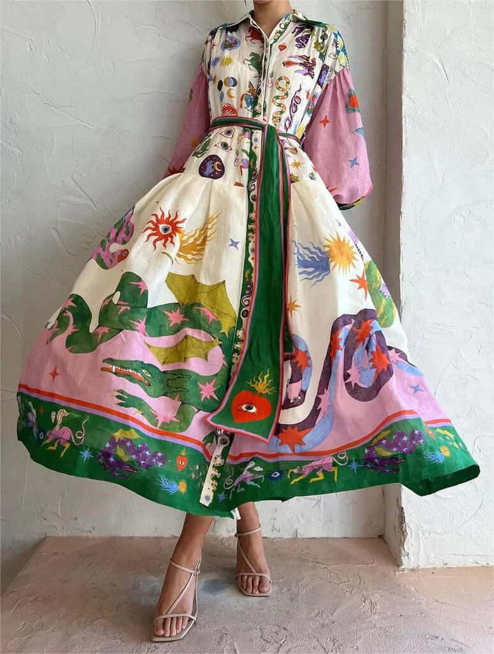 Barbara™ - Maxi Dress with Striking Italian Style