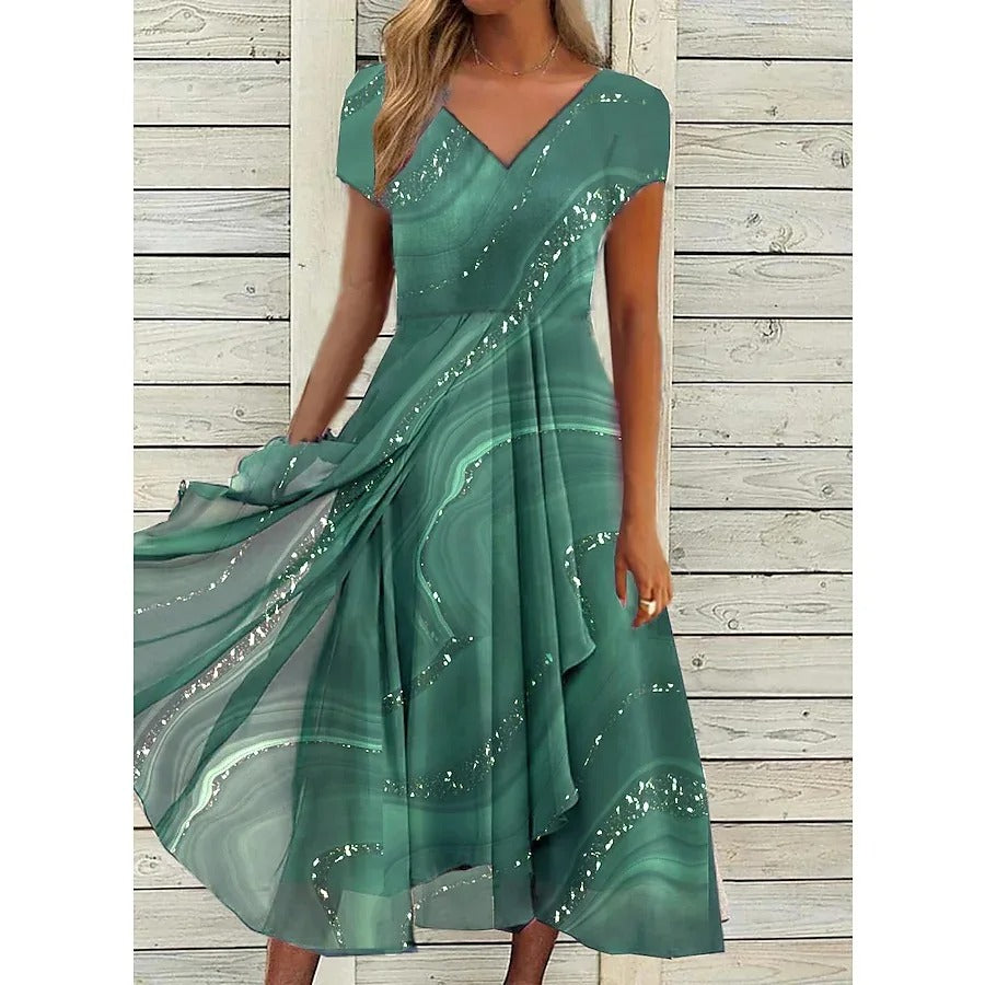 Naomi™ - V-Neck Midi Dress