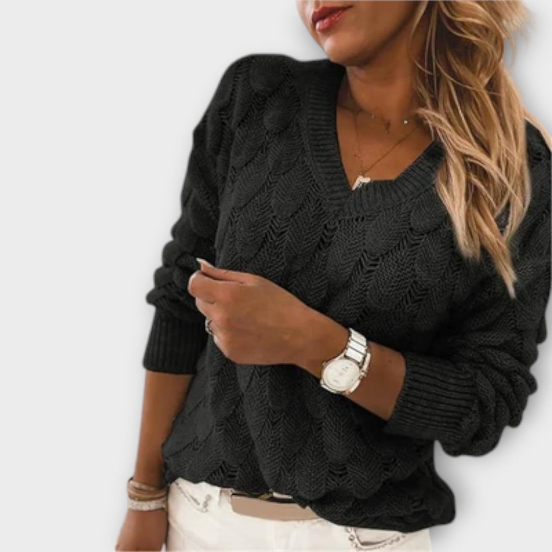 Noemier™ - V-Neck Knit Sweater