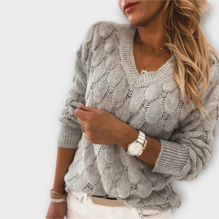 Noemier™ - V-Neck Knit Sweater