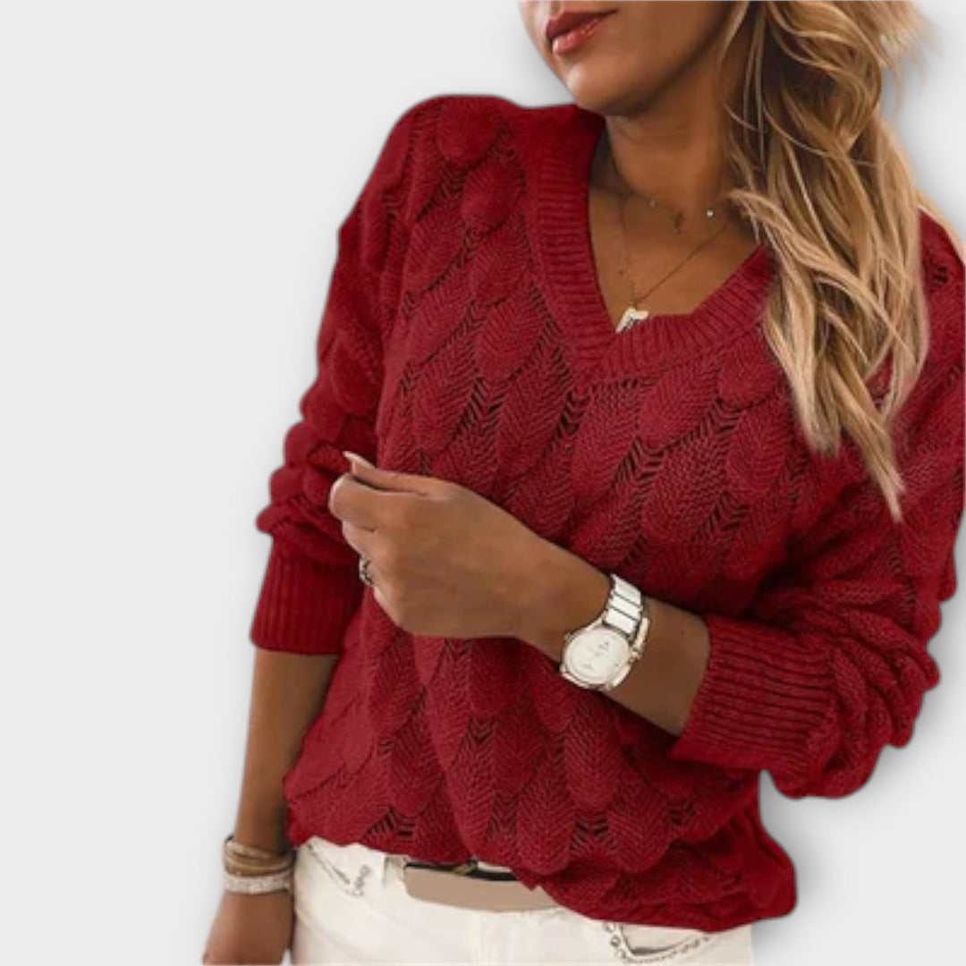 Noemier™ - V-Neck Knit Sweater