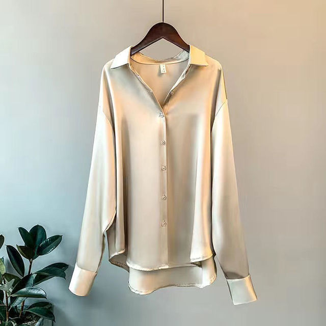 Olivia™ - Elegant Long-Sleeve Satin Blouse