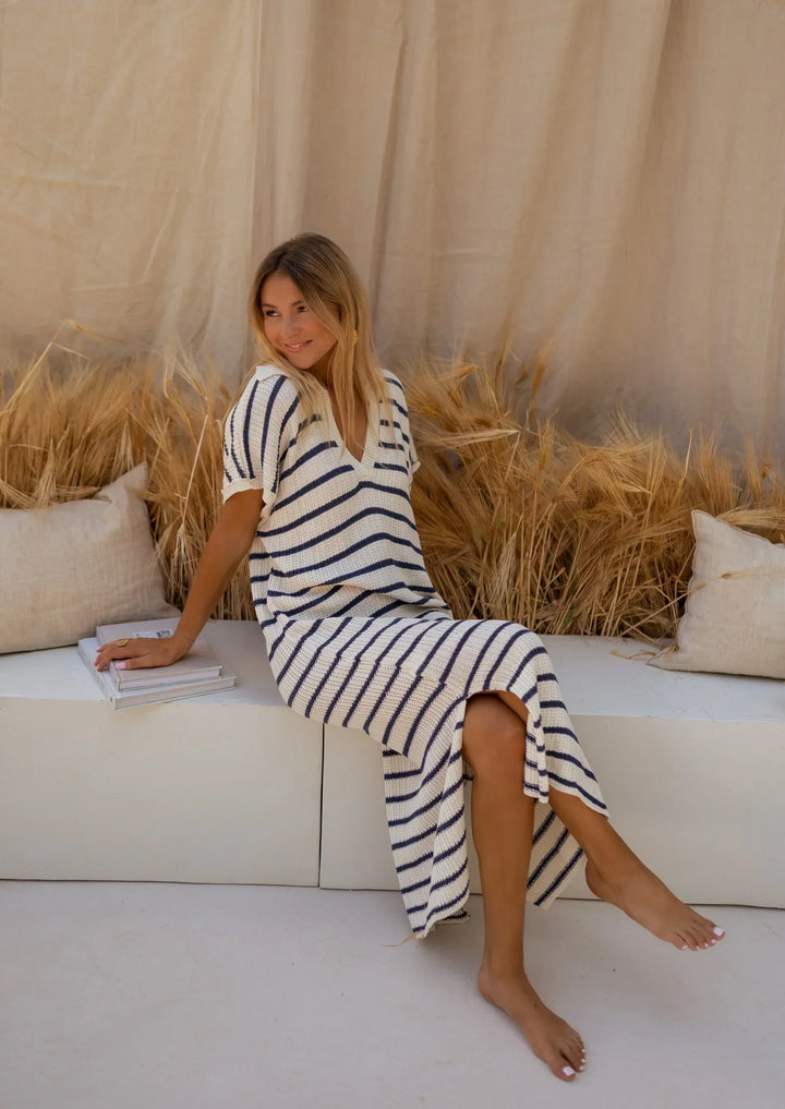 Helen™ - Timeless Striped Knit Summer Dress