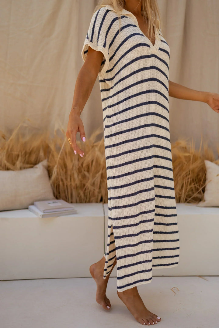 Helen™ - Timeless Striped Knit Summer Dress