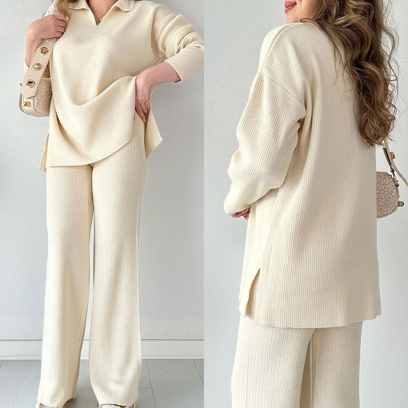 Erin™ - Relaxed V-Neck Two-Piece Ensemble
