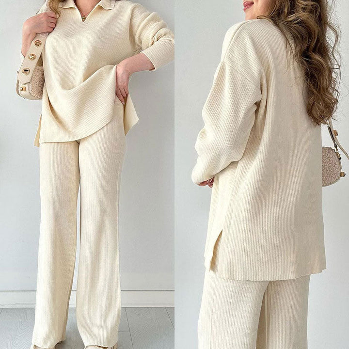 Erin™ - Relaxed V-Neck Two-Piece Ensemble