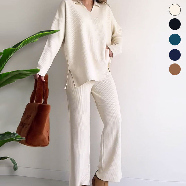Erin™ - Relaxed V-Neck Two-Piece Ensemble