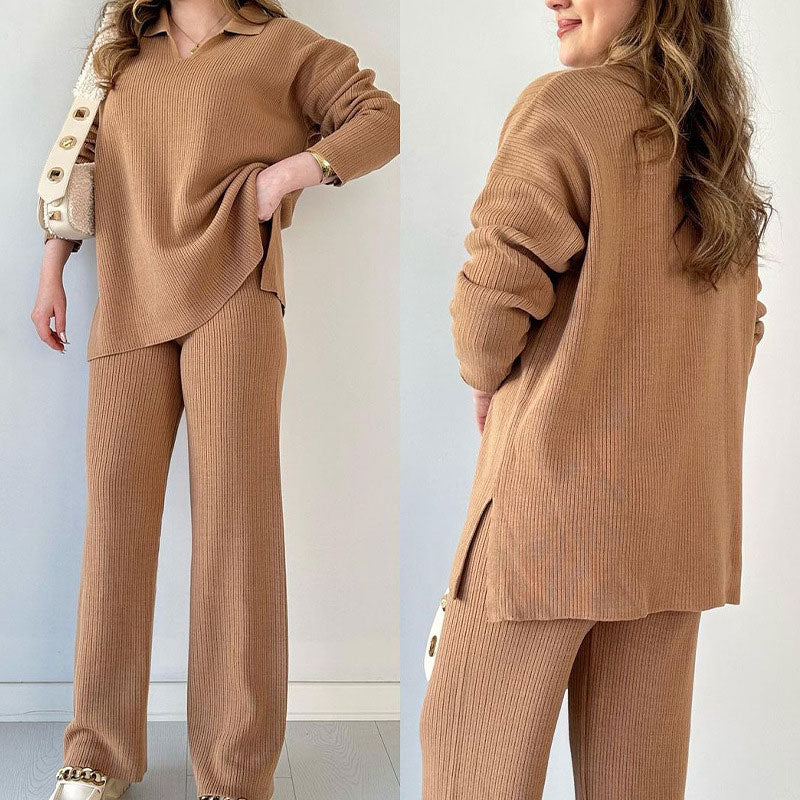 Erin™ - Relaxed V-Neck Two-Piece Ensemble